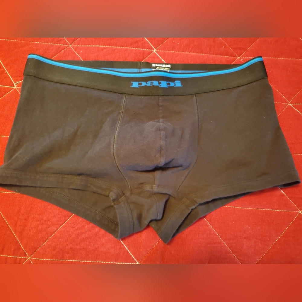 Papi Black Boxer Briefs with Blue Trim